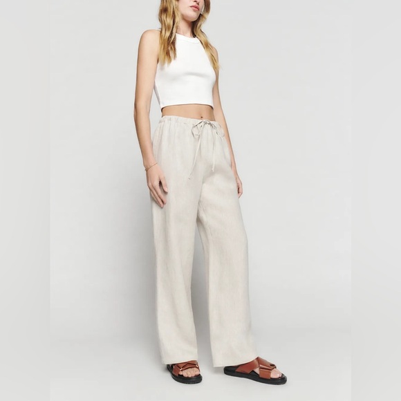 Reformation Pants - Reformation Olina Linen Pants Oatmeal S